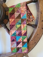 Blue Nose Creative Quilted Runner 8.75" x 37" Batik/hand dyed, big-stitch quilting