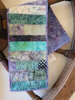 Blue Nose Creative Quilted Runner, 8.25" x 31" Cool Batik