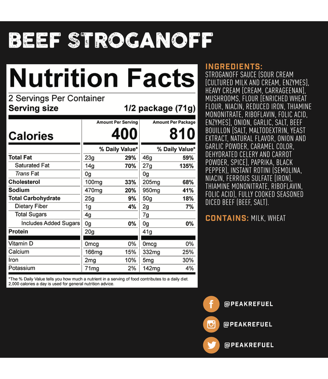 Peak Refuel- Beef Stroganoff