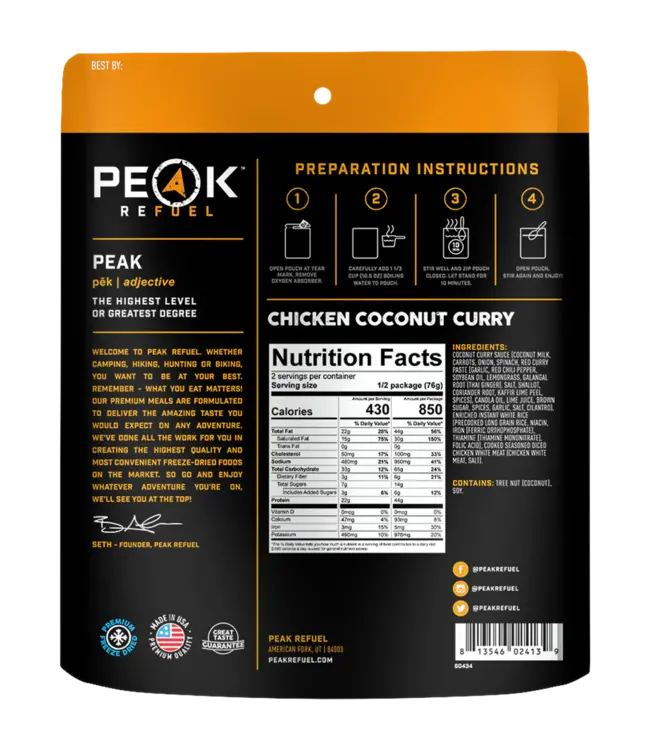 Peak Refuel - Chicken Coconut Curry