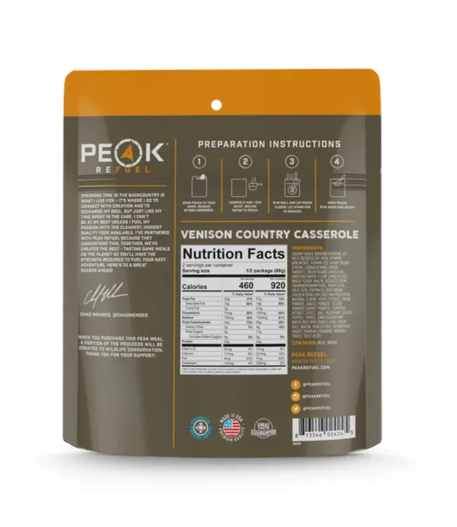 Peak Refuel-Venison Country Casserole