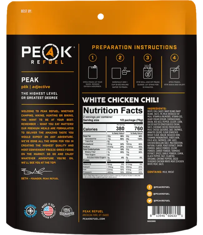 Peak Refuel - White Chicken Chili