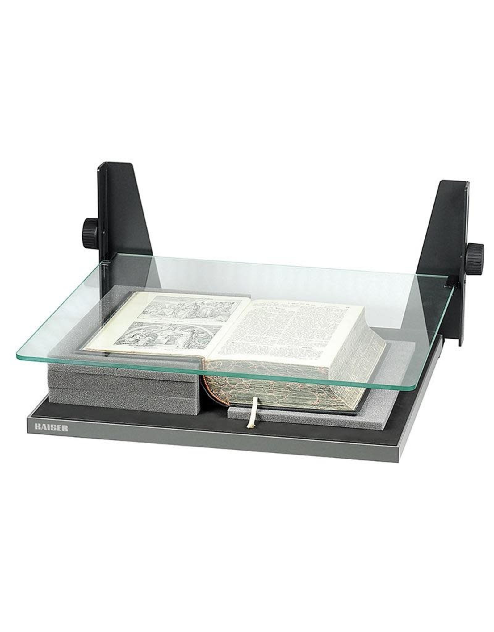 Kaiser Kaiser Book Holder for books up to 44 x 41 cm (17.3 x 16.1”), glass plate, height adjustable up to 145mm (5,7”)