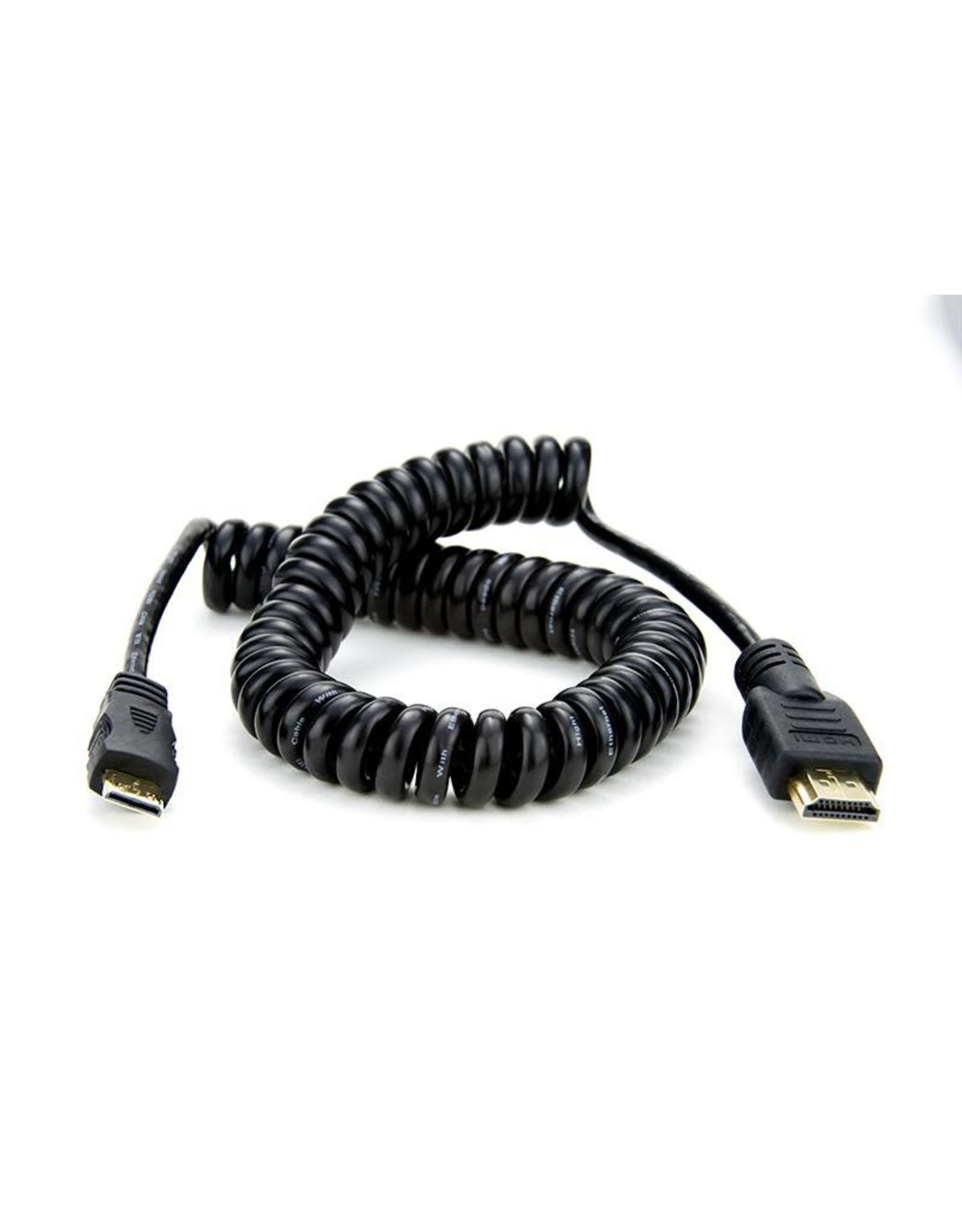 Atomos coiled Micro to Full HDMI cable in 50cm/19” length.