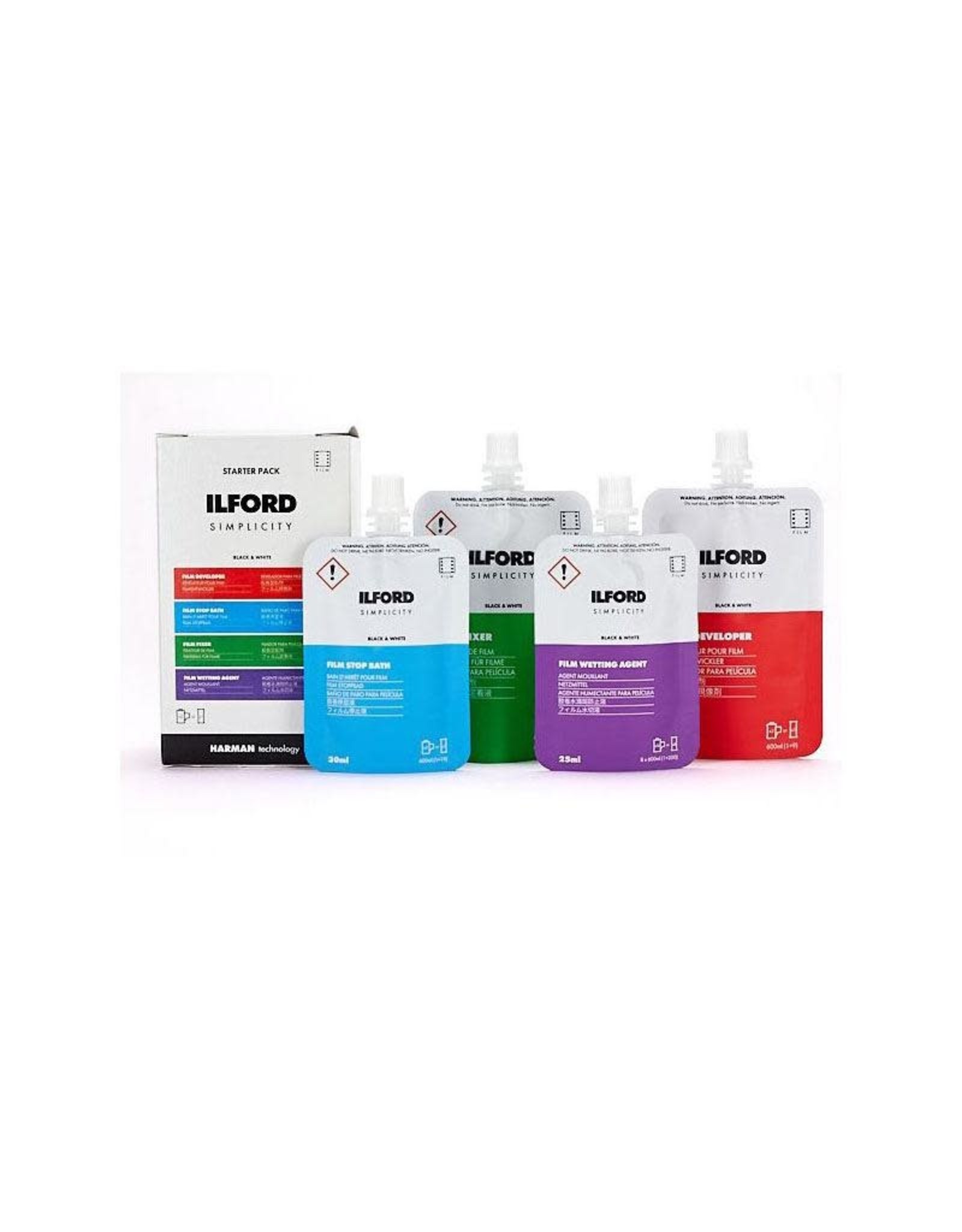 Ilford Simplicity Film Kit - 1 x Film Dev Sachet - 1 x Film Stop Sachet - 1 x Film Fix Sachet  -1 x Film Wetting Agent Sachet
