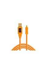 Tether Tools Tether Tools TetherPro USB 2.0 to Mini-B 8-Pin, 15' (4.6m), High-Visibility Orange