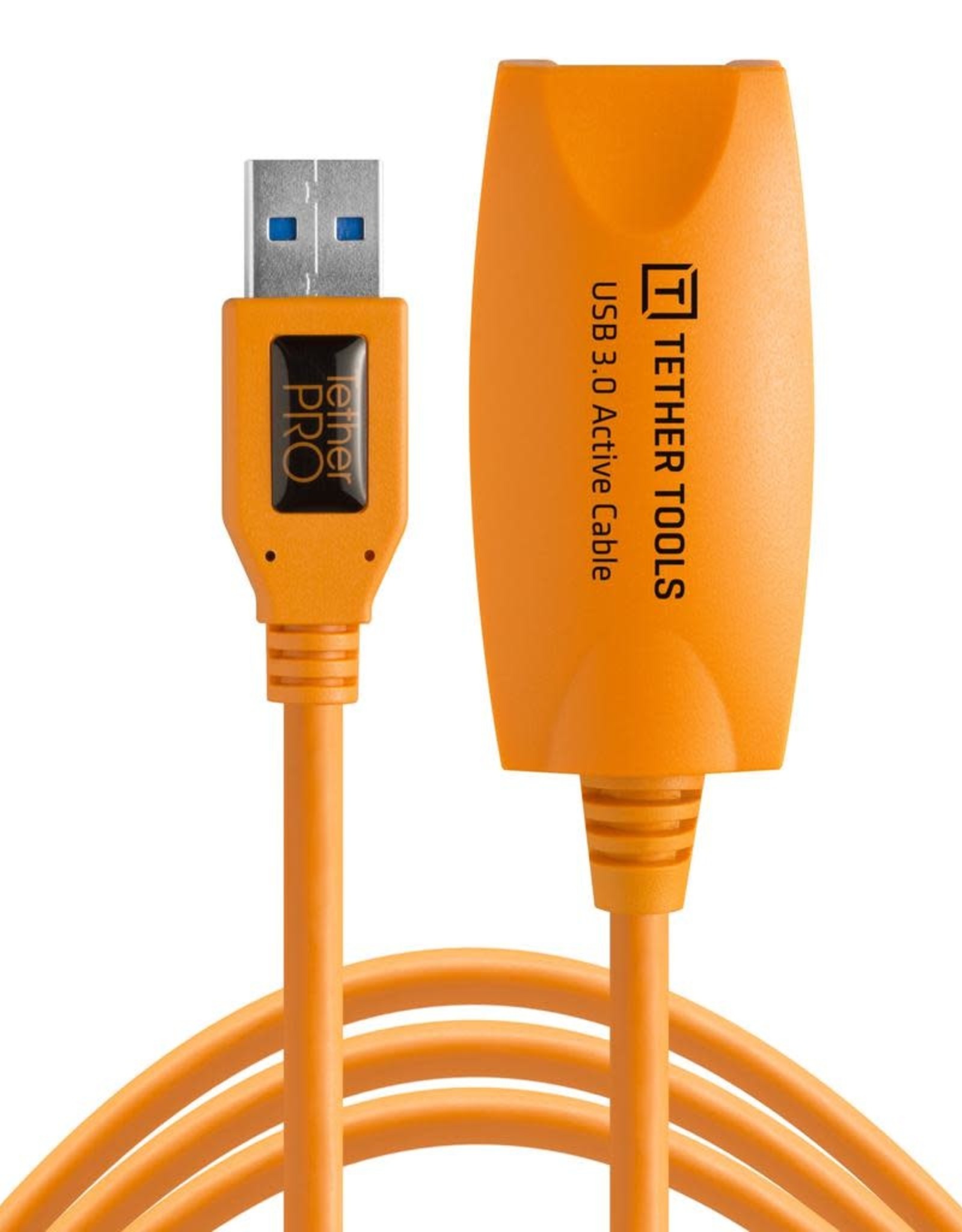 Tether Tools TetherPro USB 3.0 to USB Female Active Extension, 16' (5m), High-Visibility Orange