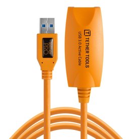 Tether Tools TetherPro USB 3.0 to USB Female Active Extension, 16' (5m), High-Visibility Orange