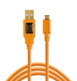 Tether Tools TetherPro USB 2.0 to Micro-B 5-Pin, 15' (4.6m), High-Visibility Orange