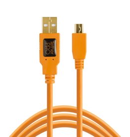 Tether Tools TetherPro USB 2.0 to Mini-B 5-Pin, 15' (4.6m), High-Visibility Orange
