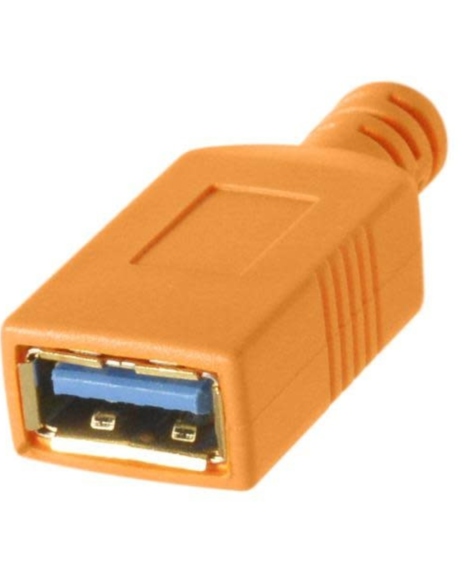 Tether Tools TetherPro USB-C to USB Female Adapter (extender), 15' (4.6m), High-Visibility Orange