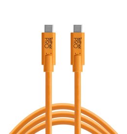 Tether Tools TetherPro USB-C to USB-C, 15' (4.6m), High-Visibility Orange