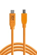 Tether Tools Tether Tools TetherPro USB-C to 2.0 Mini-B 5-Pin, 15' (4.6m), High-Visibility Orange