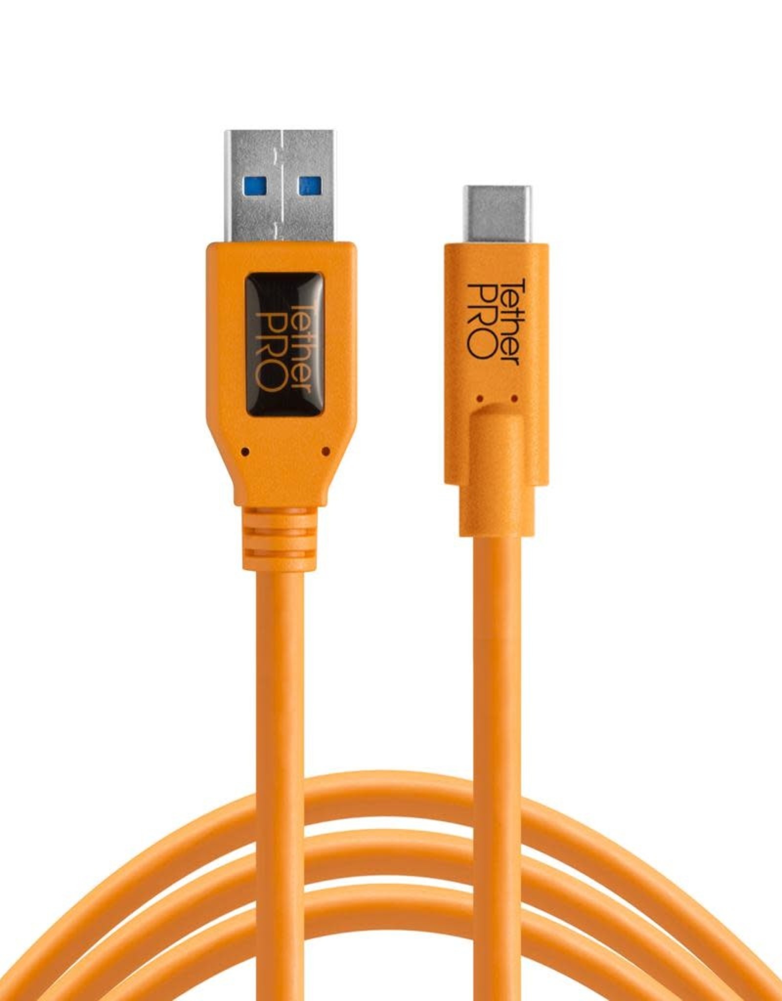 Tether Tools TetherPro USB 3.0 to USB-C, 15' (4.6m), High-Visibility Orange