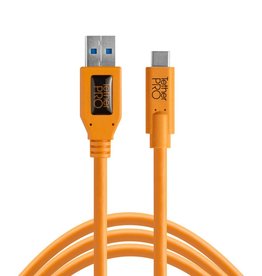 Tether Tools TetherPro USB 3.0 to USB-C, 15' (4.6m), High-Visibility Orange
