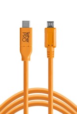 Tether Tools Tether Tools TetherPro USB-C to 2.0 Micro-B 5-Pin, 15' (4.6m), High-Visibility Orange