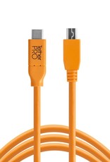 Tether Tools TetherPro USB-C to 2.0 Mini-B 5-Pin, 15' (4.6m), High-Visibility Orange