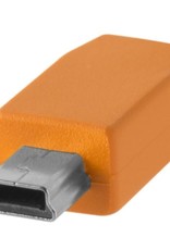 Tether Tools TetherPro USB-C to 2.0 Mini-B 5-Pin, 15' (4.6m), High-Visibility Orange