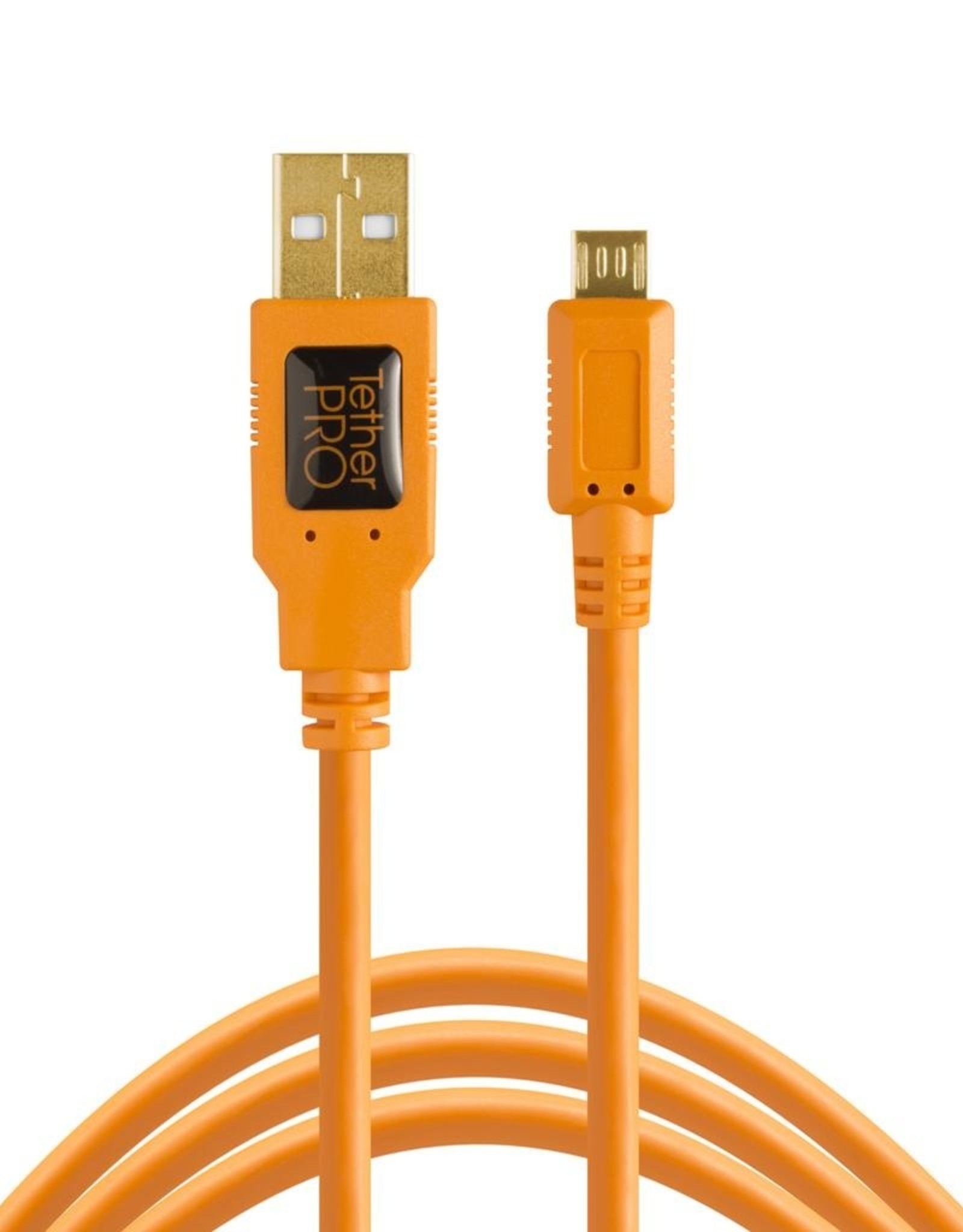 Tether Tools Tether Tools TetherPro USB 2.0 to Micro-B 5-Pin, 15' (4.6m), High-Visibility Orange