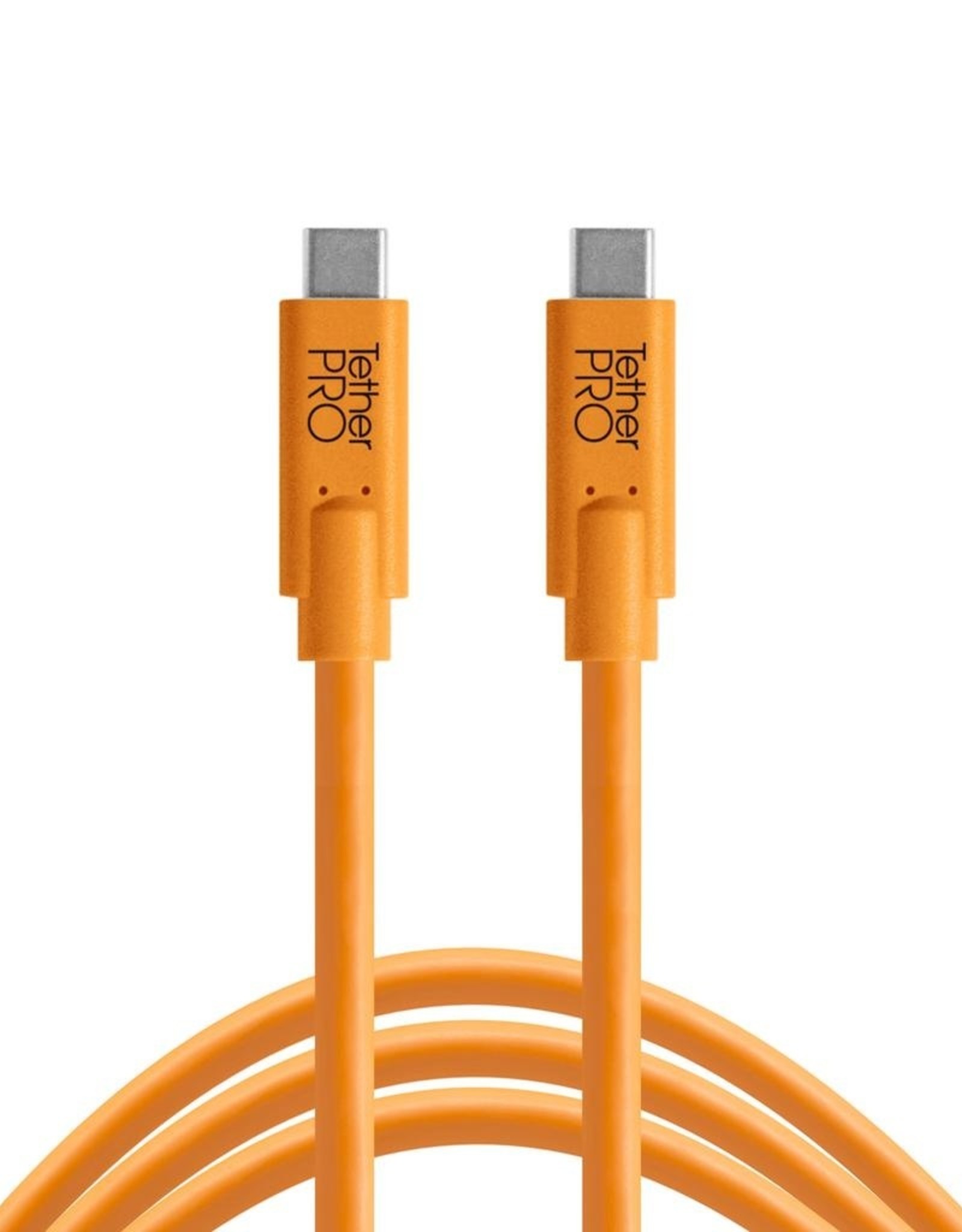 Tether Tools Tether Tools TetherPro USB-C to USB-C, 3' (1m), High-Visibility Orange (Incl. USB Flat Mount Computer Support)