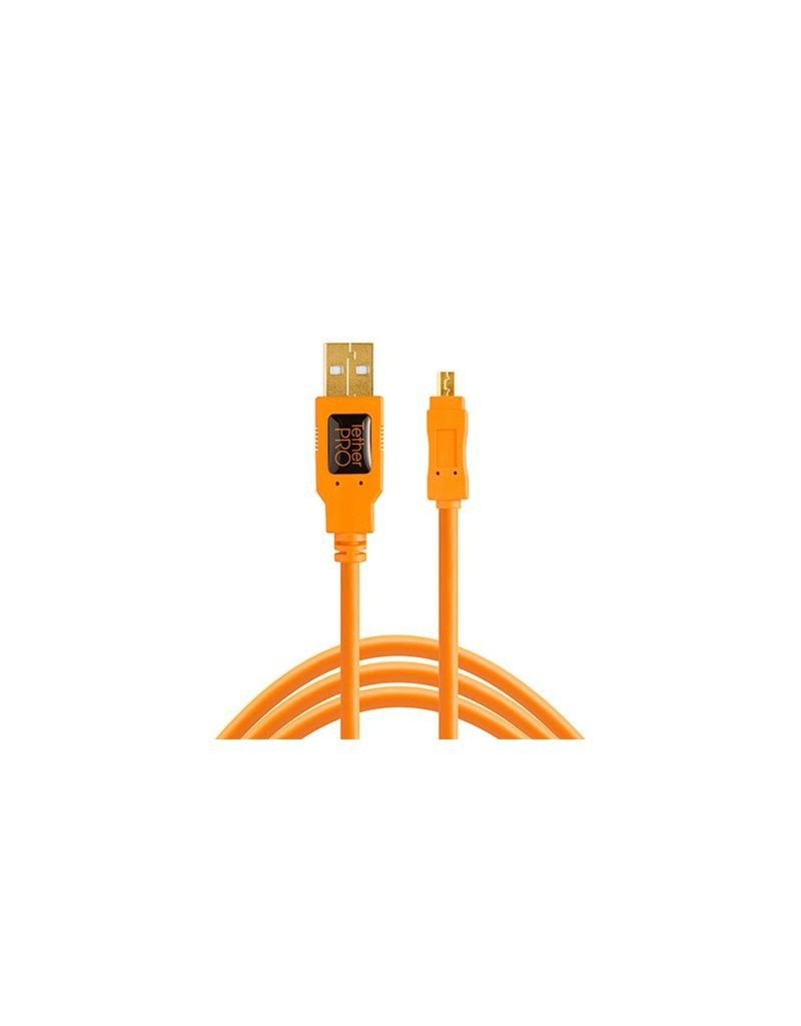 Tether Tools Tether Tools TetherPro USB 2.0 to Mini-B 8-Pin, 15' (4.6m), High-Visibility Orange