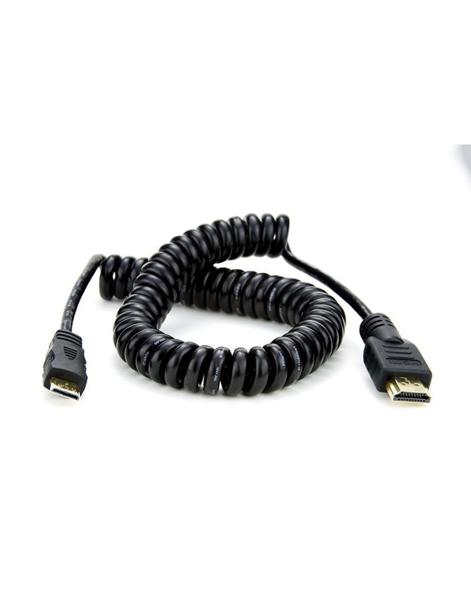 Atomos coiled Micro to Full HDMI cable in 50cm/19” length.