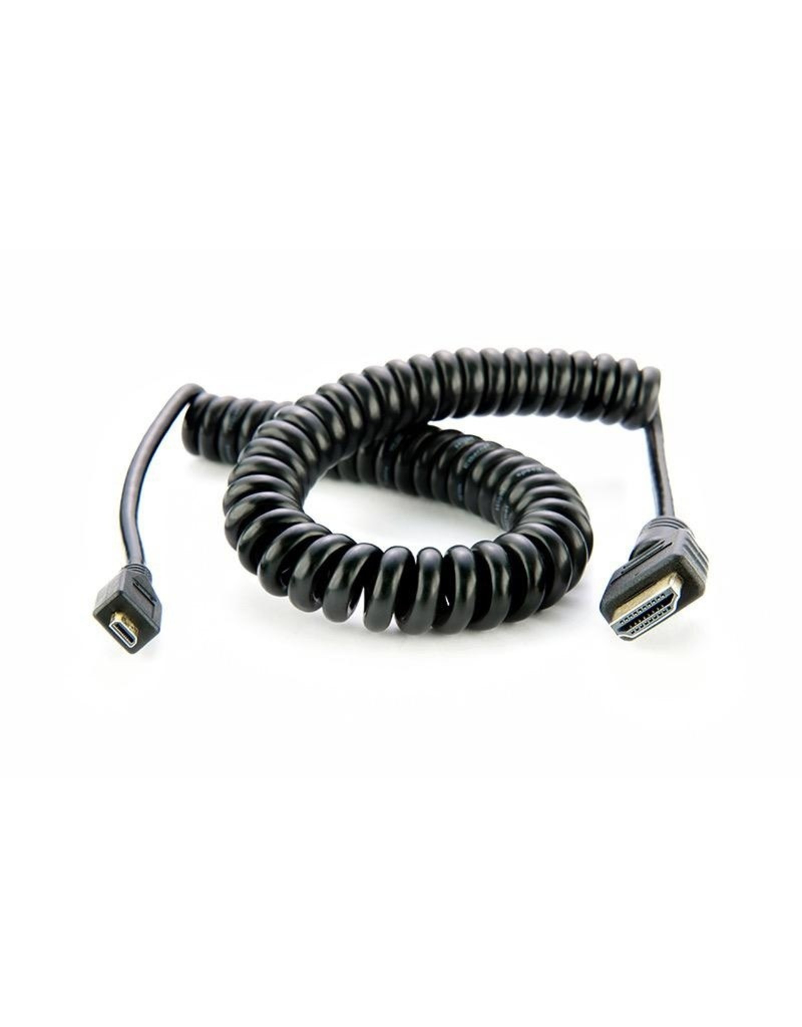 Atomos coiled Full HDMI to Full HDMI cable in 50cm/19" length.  *ON SALE NOW