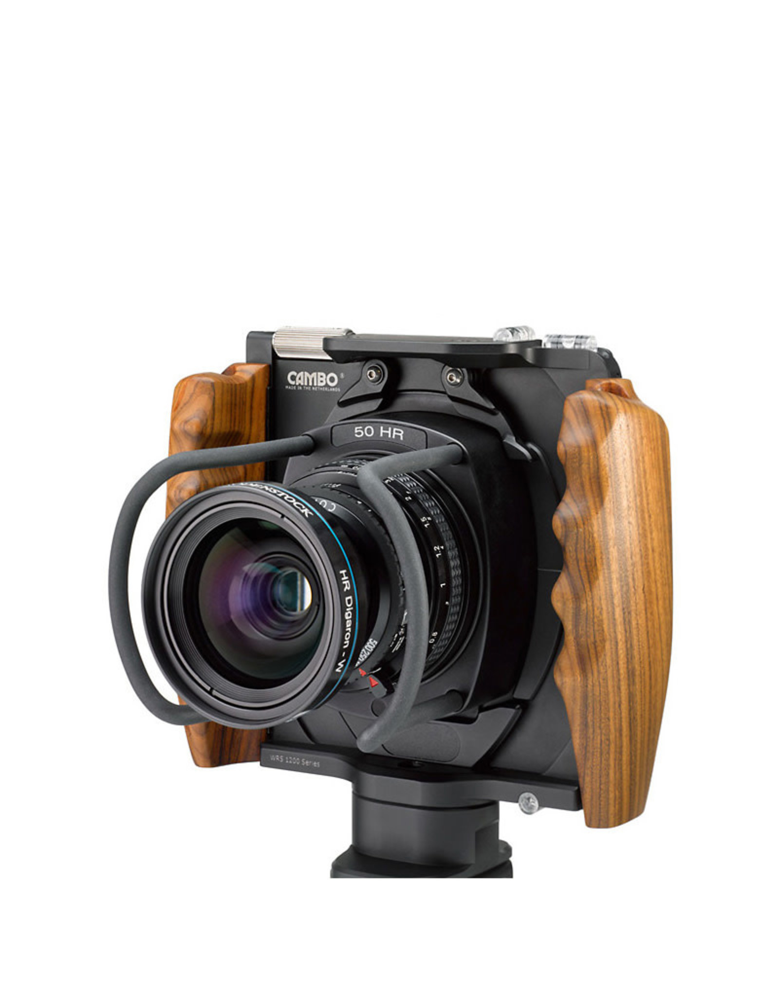 Cambo Cambo WRS-1250 WRS Camera Body with Wooden Handgrips Body package includes softcase, 2 palissander handgrips, cable release, 5 spirit levels, Arca mounting base and LED light