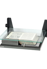 Kaiser Book Holder 69/50 AR, with anti-reflective coating, pressure plate for exact positioning, solid base plate with non-slip coating, and pre-formed foam of various thickness. For formats up to 69cm x 50cm (27.2” x 19.7”)