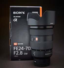 USED - Sony FE 24-70mm f/2.8 GM Lens with hood, caps, lens case and original box. Condition 9