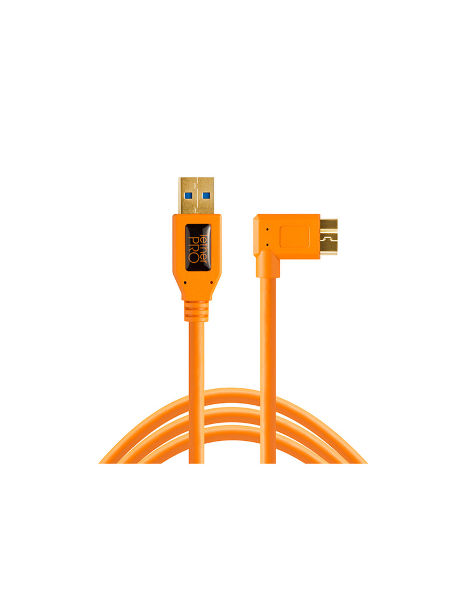 Tether Tools Tether Tools TetherPro USB 3.0 to Micro-B Right Angle, 15' (4.6m), High-Visibility Orange