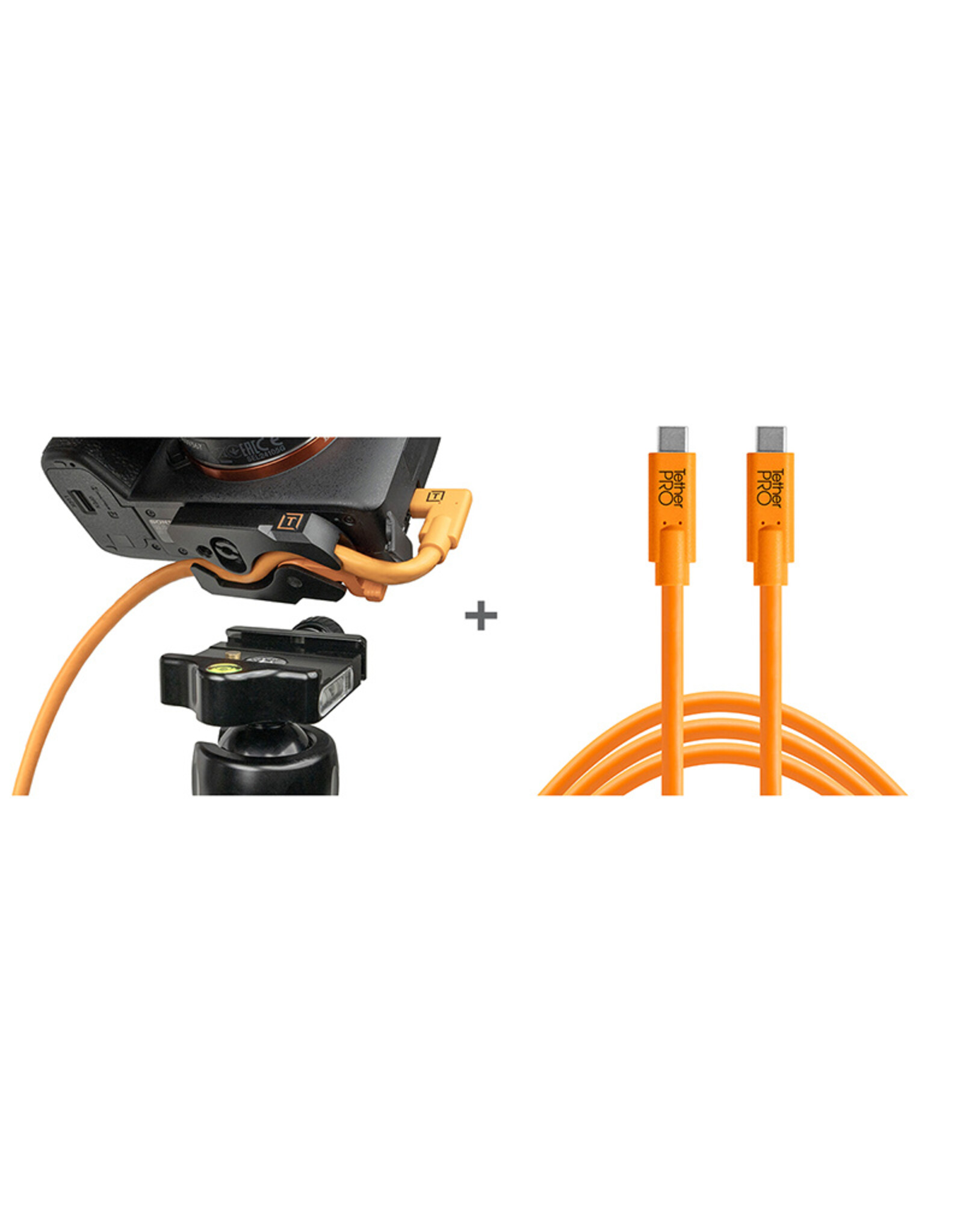 Tether Tools Tether Tools TetherGuard LeverLock & Cable Kit, USB-C to USB-C, 15', Straight to Straight