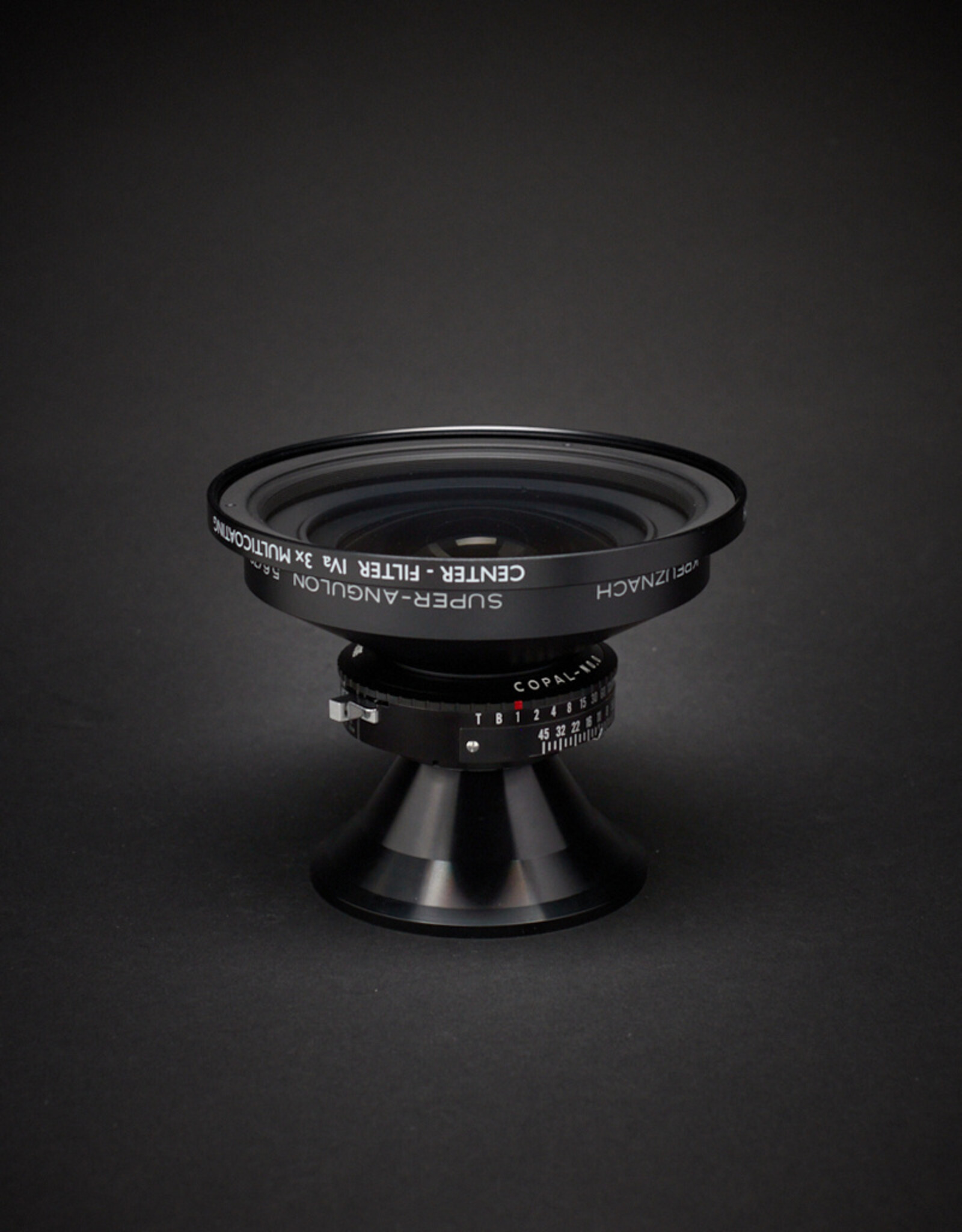 USED - Schneider Kreuznach Super-Angulon 72mm XL f5.6 with Schneider Center Filter and Caps in Copal #0 Shutter. Condition 8