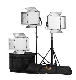 Ikan Kit with 3 x Lyra Daylight 1 x 1 LED Soft Lights