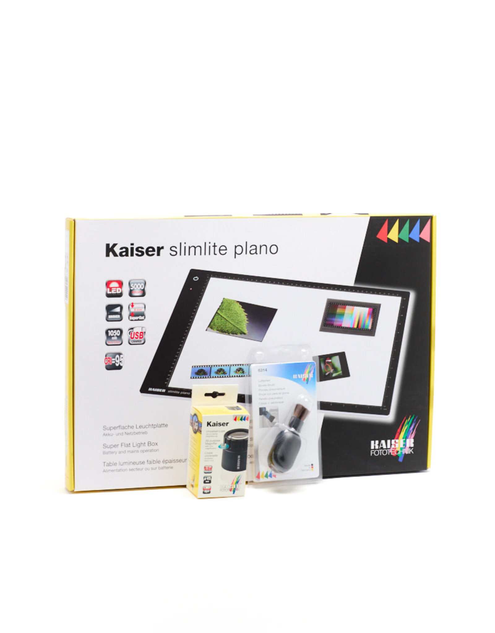 Kaiser B3K Kaiser Negative Sorting Kit with Kaiser Slimlite Plano LED Lightbox (large), 4.5x magnifier, blower brush