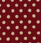 Robert Kaufman Sevenberry Canvas Natural Dots Red