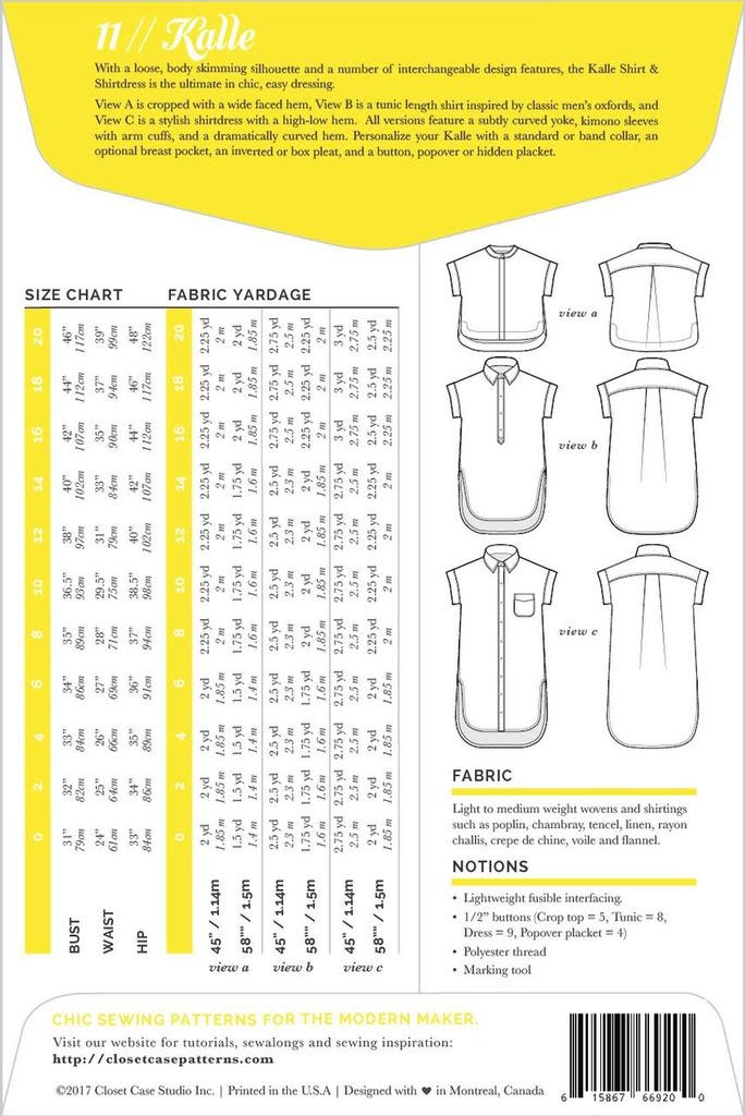 Closet Core Patterns Closet Core Patterns Kalle Shirt and Shirtdress