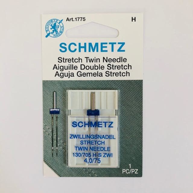 Aiguille machine à coudre : Schmetz double stretch Twin, N°4.0/75, x –