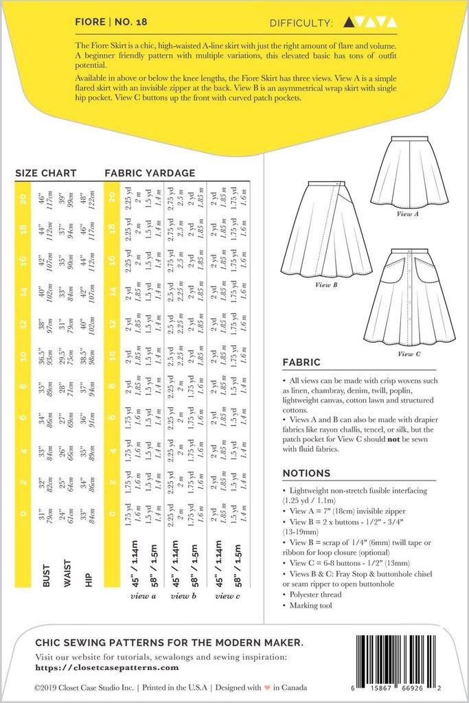 Closet Core Patterns Closet Core Patterns Fiore Skirt