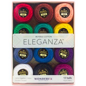 WonderFil WonderFil Eleganza Pack Kaleidoscope Colorway Perle Cotton Size 8 12pk
