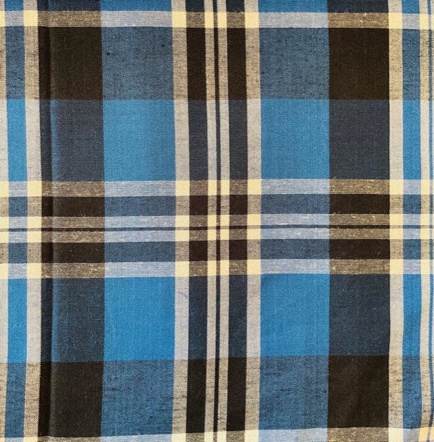 Textile Creations SALE Rayon Cambridge Plaid Royal/Black