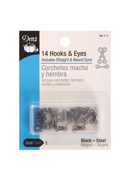 Dritz Dritz Hook & Eyes Black Size 1