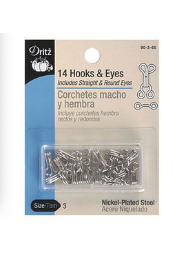 Dritz Dritz Hook & Eyes Nickel Size 3