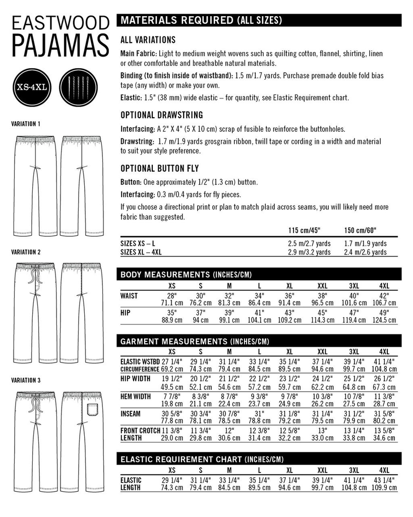 Thread Theory Thread Theory Eastwood Pajamas pattern