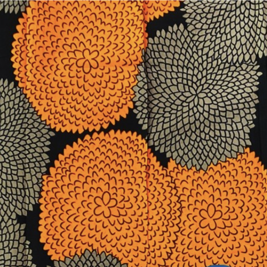 Fabrics USA Inc SALE Ankara Wax Print—Orange Brown Marigolds