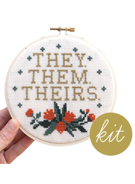Junebug and Darlin SALE They Them Theirs Cross Stitch Kit By Junebug and Darlin'