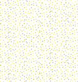 Cotton + Steel Pow Pow! Poison Metallic Fabric White With Yellow Dots