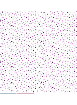 Cotton + Steel SALE Pow Pow! Spellbound Metallic White With Purple Dots