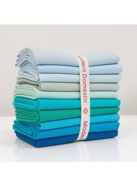 Robert Kaufman Kona Fat Quarter Bundle: Turquoises / Teals 10pc