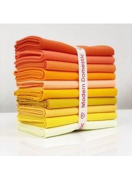 Robert Kaufman Kona Fat Quarter Bundle: Yellows/Orange 10pc